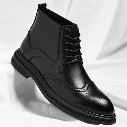 Regency Faux Leather Brogue Boots